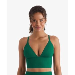 Mimi Flamingo Womens Size 12US Blake Ribbed V-Neck Midkini Top Emerald Green 192